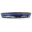 Oval blue bonsai pot by Shuhou - 475 x 350 x 65 mm