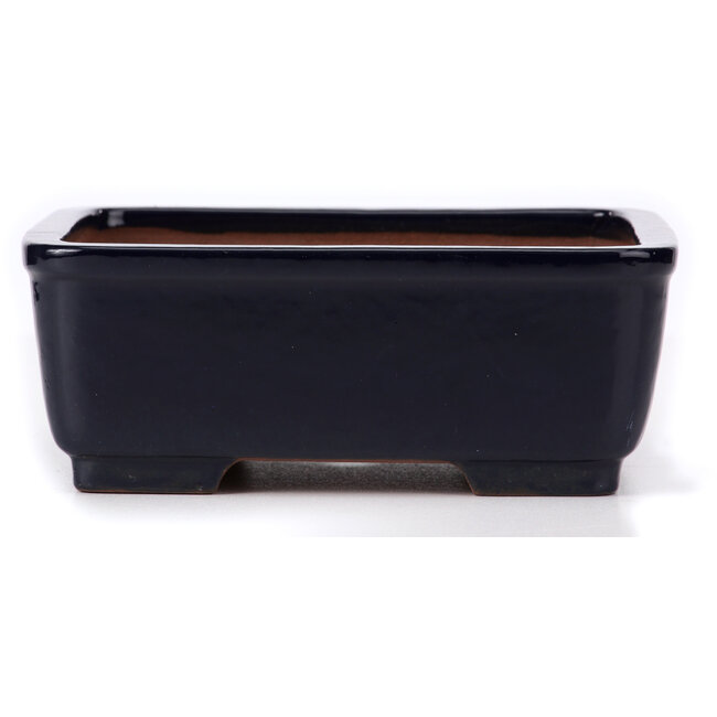 Square blue bonsai pot by Yamafusa - 240 x 240 x 90 mm