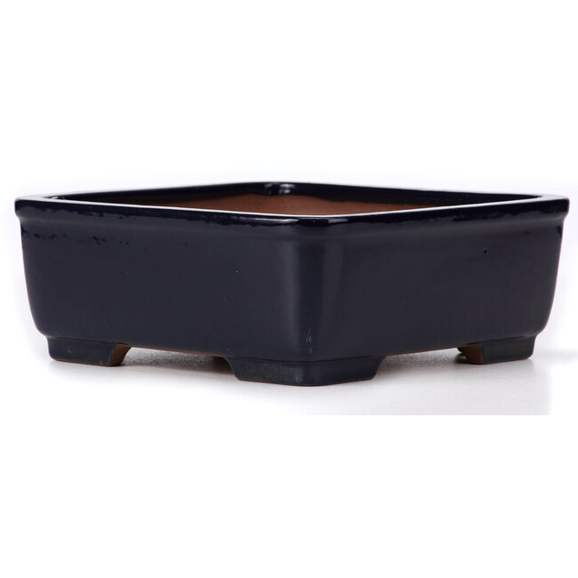 Square blue bonsai pot by Yamafusa - 240 x 240 x 90 mm