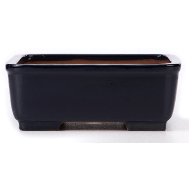 Square blue bonsai pot by Yamafusa - 240 x 240 x 90 mm