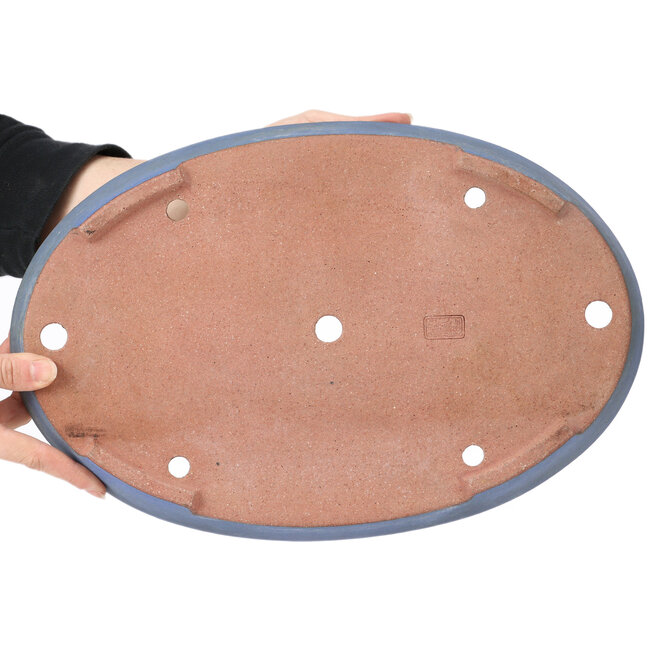 Vaso bonsai blu ovale di Reiho - 367 x 240 x 32 mm