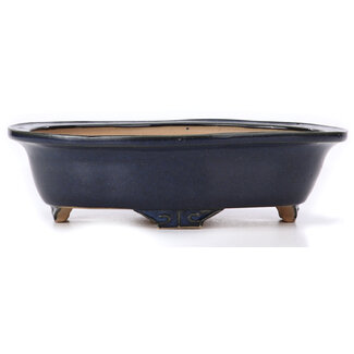 Ikkou - Watanabe Kazuhiro 渡辺一弘 250 mm mokko blue bonsai pot by Ikkou, Tokoname, Japan