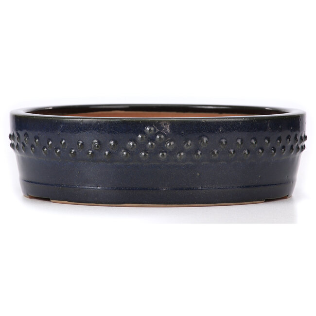 Pot à bonsaï rond bleu par Ikkou - 263 x 263 x 75 mm