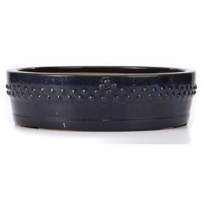 Ronde blauwe bonsaipot van Ikkou - 263 x 263 x 75 mm