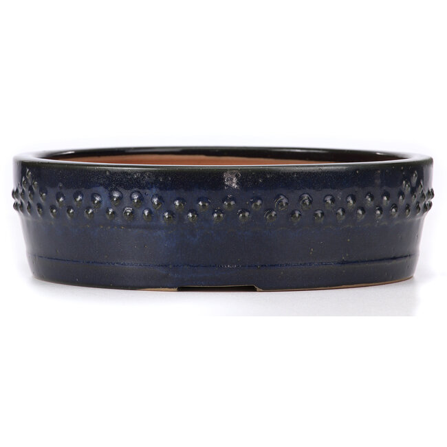 Maceta de bonsái redonda azul de Ikkou - 263 x 263 x 75 mm
