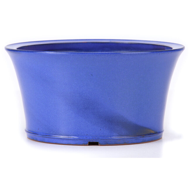 Runde blaue Bonsaischale von Itouen - 225 x 225 x 118 mm