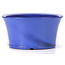 Round blue bonsai pot by Itouen - 225 x 225 x 118 mm