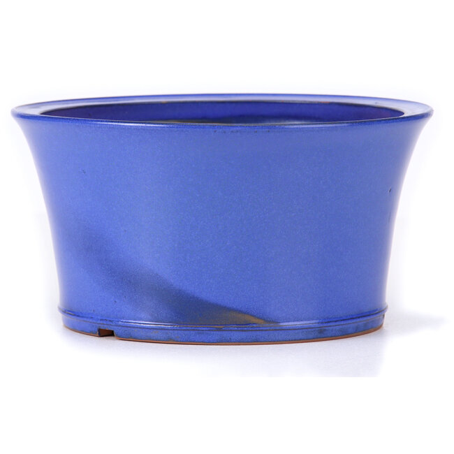 Runde blaue Bonsaischale von Itouen - 225 x 225 x 118 mm