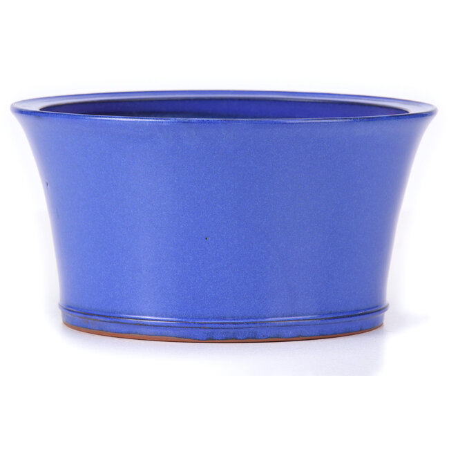 Ronde blauwe bonsaipot van Itouen - 225 x 225 x 118 mm