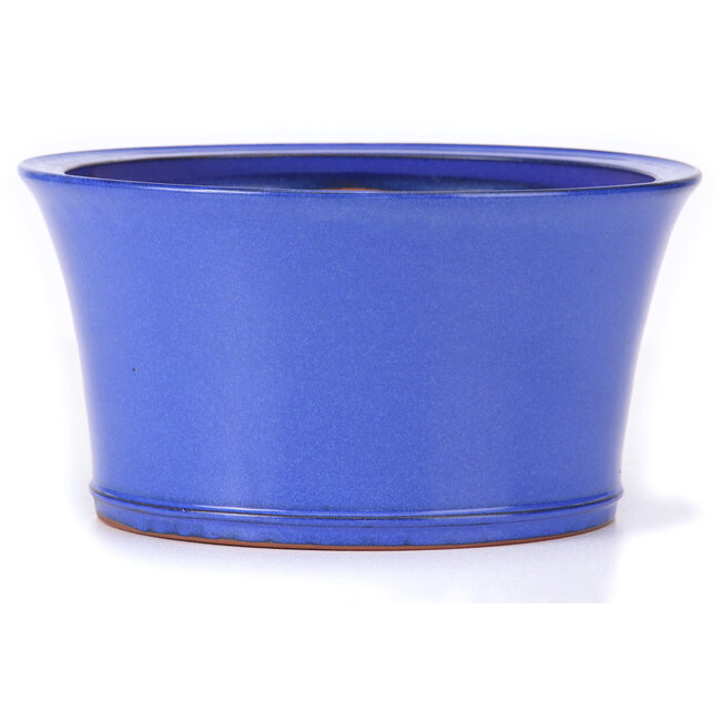 Ronde blauwe bonsaipot van Itouen - 225 x 225 x 118 mm
