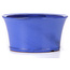 Round blue bonsai pot by Itouen - 225 x 225 x 118 mm