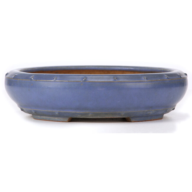 Ronde blauwe bonsaipot van Ikkou - 280 x 280 x 75 mm