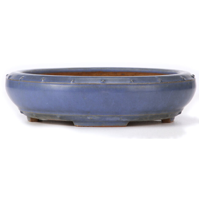 Ronde blauwe bonsaipot van Ikkou - 280 x 280 x 75 mm