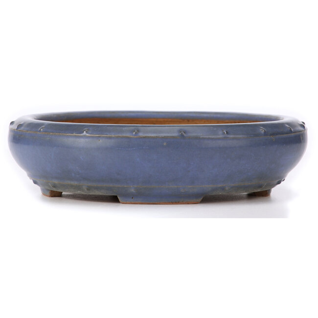 Ronde blauwe bonsaipot van Ikkou - 280 x 280 x 75 mm