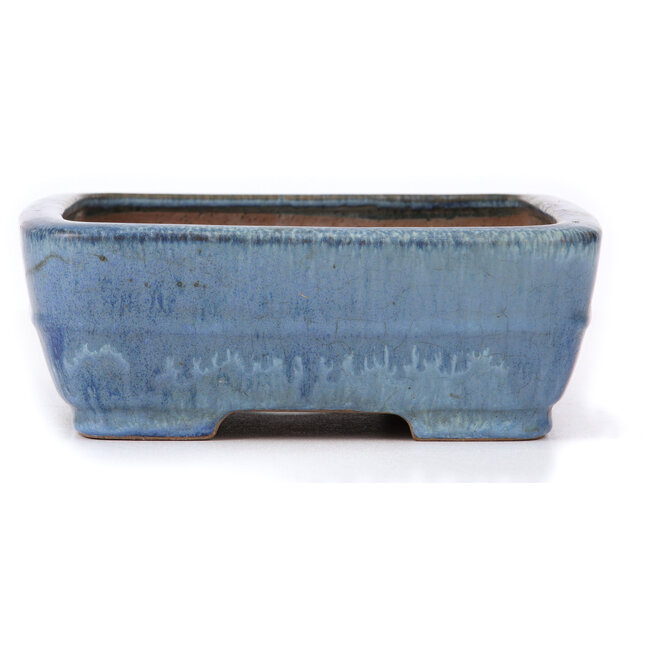 Pot à bonsaï rectangulaire bleu par Ikkou - 292 x 225 x 82 mm