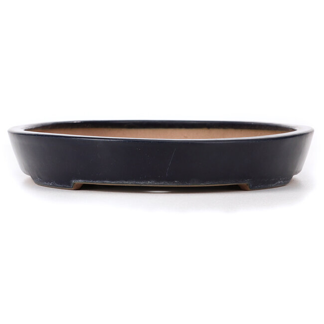 Ovale blaue Bonsaischale von Reiho - 410 x 280 x 45 mm