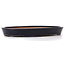 Oval blue bonsai pot by Reiho - 410 x 280 x 45 mm