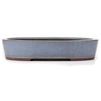 Yamaaki 363 mm oval blue bonsai pot by Yamaaki, Tokoname, Japan