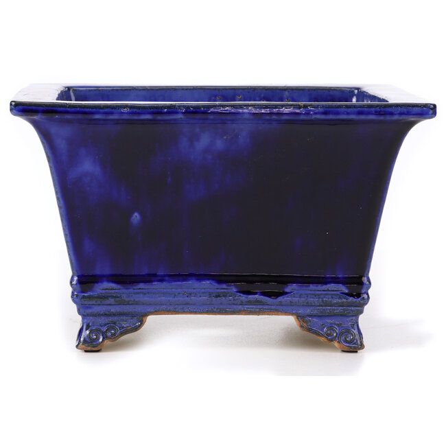 Square blue bonsai pot - 315 x 315 x 192 mm