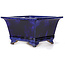 Square blue bonsai pot - 315 x 315 x 192 mm