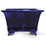 Square blue bonsai pot - 315 x 315 x 192 mm