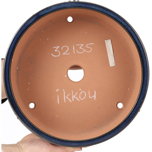 Ronde blauwe bonsaipot van Ikkou - 263 x 263 x 75 mm