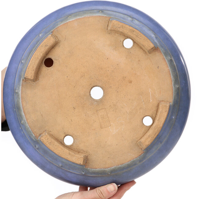 Vaso bonsai rotondo blu di Ikkou - 280 x 280 x 75 mm