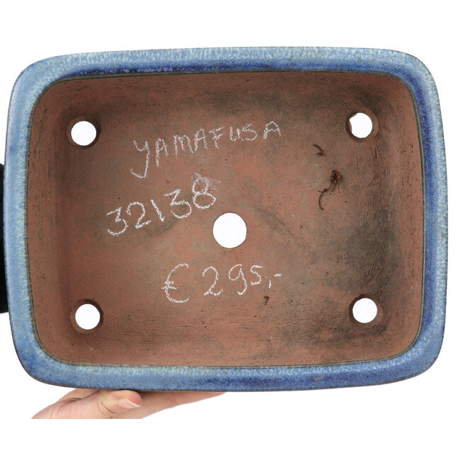 Vaso bonsai blu rettangolare di Ikkou - 292 x 225 x 82 mm