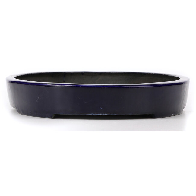 Oval blue bonsai pot by Koyou - 490 x 330 x 55 mm