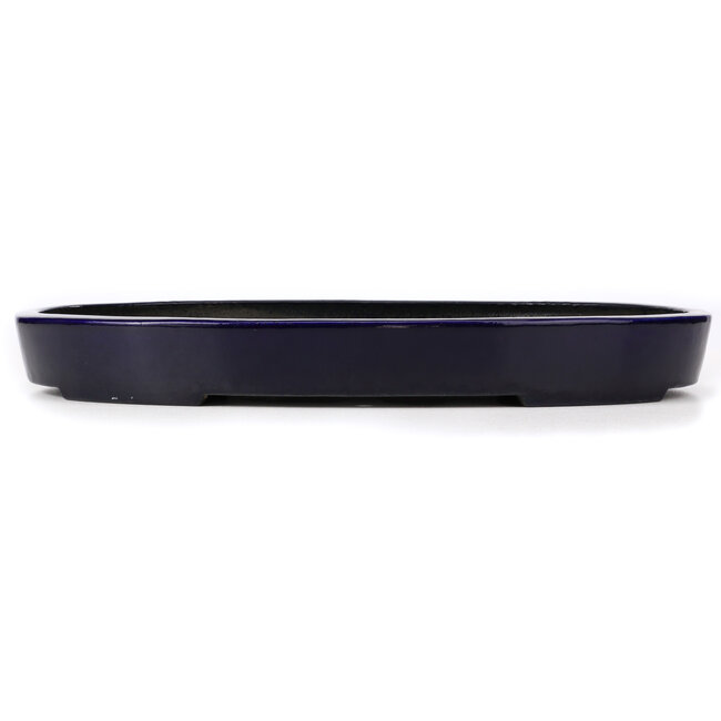 Oval blue bonsai pot by Koyou - 490 x 330 x 55 mm
