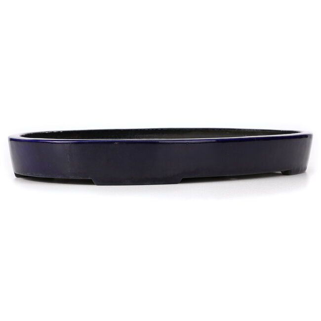 Oval blue bonsai pot by Koyou - 490 x 330 x 55 mm