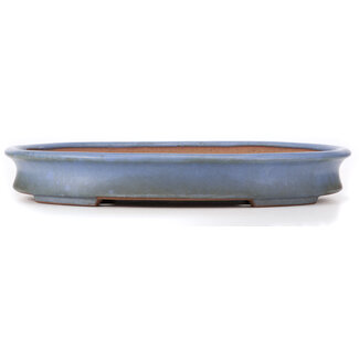 Yamafusa - Takehiko Koie Pot à bonsaï bleu ovale de 410 mm par Yamafusa, Tokoname, Japon