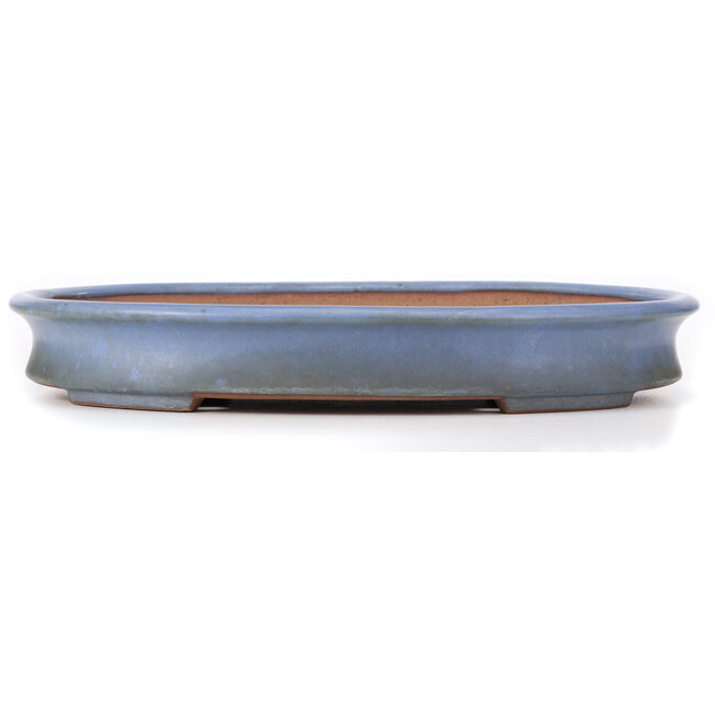 Ovale blaue Bonsaischale von Yamafusa - 410 x 315 x 60 mm