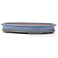 Oval blue bonsai pot by Yamafusa - 410 x 315 x 60 mm