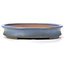 Oval blue bonsai pot by Yamafusa - 410 x 315 x 60 mm