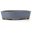 Oval blue bonsai pot by Yamafusa - 325 x 272 x 80 mm