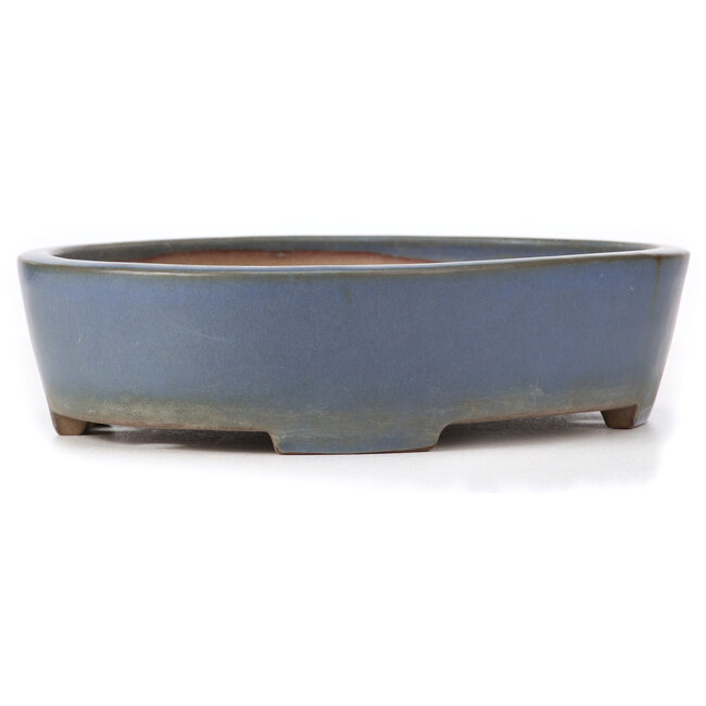 Pot à bonsaï ovale bleu par Yamafusa - 325 x 272 x 80 mm