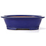 Oval blue bonsai pot by Reiho - 322 x 263 x 95 mm