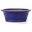 Oval blue bonsai pot by Reiho - 322 x 263 x 95 mm