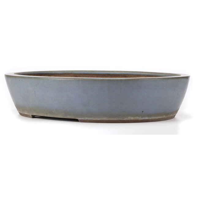 Pot à bonsaï ovale bleu par Yamaaki - 472 x 400 x 104 mm