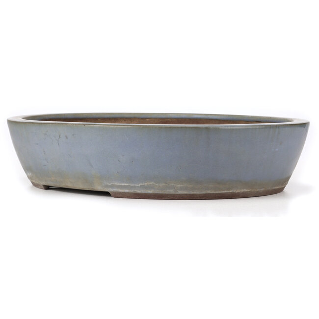 Oval blue bonsai pot by Yamaaki - 472 x 400 x 104 mm