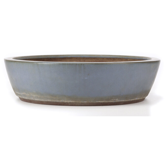 Pot à bonsaï ovale bleu par Yamaaki - 472 x 400 x 104 mm