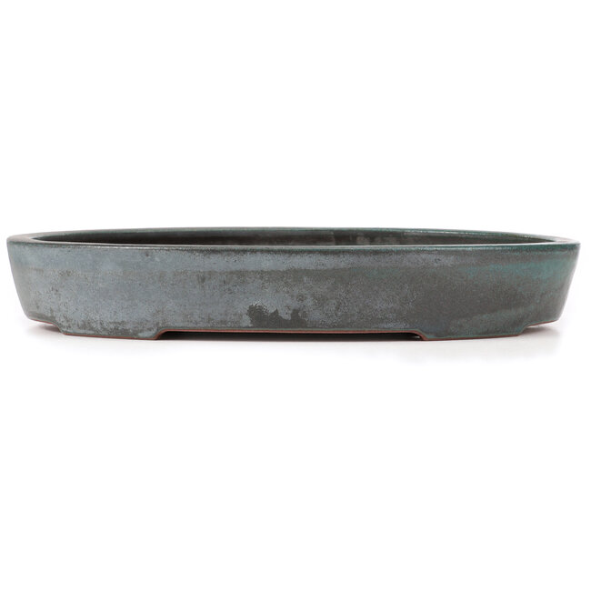 Oval green bonsai pot by Reiho - 460 x 330 x 75 mm