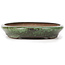 Oval green bonsai pot by Shuhou - 400 x 270 x 50 mm