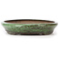 Oval green bonsai pot by Shuhou - 400 x 270 x 50 mm