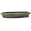 Oval green bonsai pot by Shuhou - 400 x 270 x 50 mm