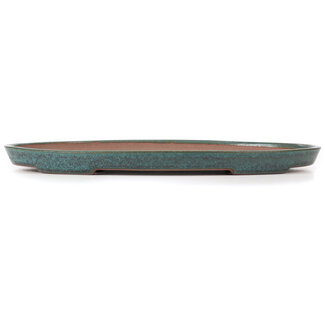 Reihou (Bonsai Matsushita Hiroyuki or Mr.MATSUSHITA Reiji    Master) 445 mm  turquoise bonsai pot by Reiho, Tokoname, Japan