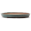 Oval turquoise bonsai pot by Reiho - 445 x 290 x 33 mm