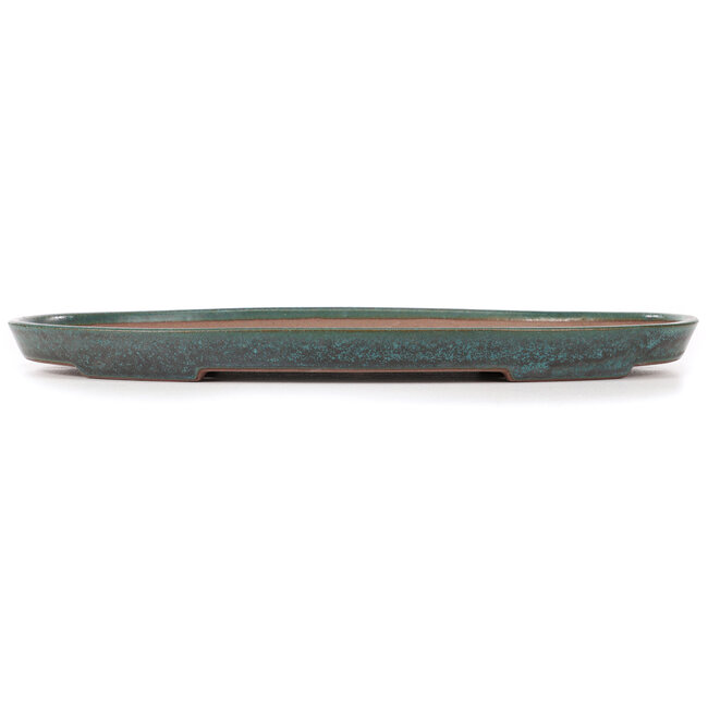 Oval turquoise bonsai pot by Reiho - 445 x 290 x 33 mm