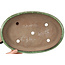 Oval green bonsai pot by Shuhou - 400 x 270 x 50 mm